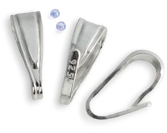 Pendentif fermoir à bouton-pression en argent sterling 6 mm et 8 mm | Connecteurs à pince à ressort pour bracelet collier à breloques | Bijoux 925 Pièces de joaillerie Royaume-Uni