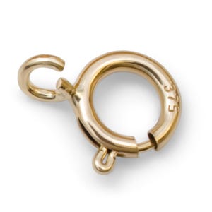 Solid 9ct Gold Bolt Ring Clasp Spring Open Ring Jewellery Fastening for Bracelet Necklace 4mm 4.5mm 5mm 5.5mm 6mm