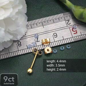 9ct Solid Yellow Gold Earring Backs |1 Pair 9K Butterfly Scrolls Stamped 375 for 0.8mm Stud Posts | Secure Replacement Earring Fasteners Size 4.4mm