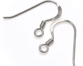 925 Sterling Silber Fisch Haken Ohrringe Zubehör Französisch Draht 14 x 20 mm DIY Schmuckherstellung Zubehör
