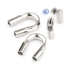 Protecteur de cordon en argent sterling 925 Ø0,56 Ø1,14 pour la fabrication de bijoux / Finition de cosses de câbles de fixations de bijoux
