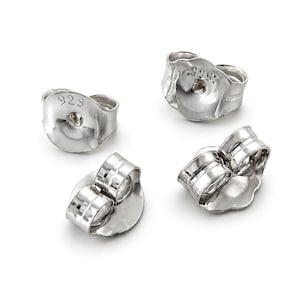 925 Sterling Silver Earring Butterfly Backs 5mm 6mm Scrolls Safety Stoppers for Stud Earrings Repair