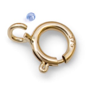 9ct Gold Bolt Ring Clasp 4.5–6mm | Stamped 375 Spring Fastening | Solid Gold Jewellery Findings for Bracelet Necklace Repairs