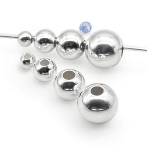 925 Sterling Silver Spacer Beads Round 2mm 3mm 4mm 5mm Jewellery Making Smooth Silver Findings UK Supplies for Necklace Bracelet DIY