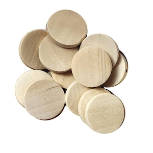 10 - 20mm OR 25mm Natural WOOD BEADS Focal Beads Chunky Wood Flat Focal Beads Wood Coin Beads Flat Beads Focal Beads 2mm Hole Beads For Pens