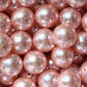 20mm Pink Pearl Glitter Bubblegum Beads, 20mm Chunky Acrylic Bubble Gum Beads, Pink, Glitter, Pearl, Beads for Pens, Sparkle, Beadable