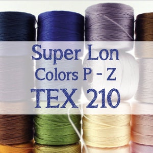 Super Lon TEX 210 No 18 S-Lon Beading Cord 77 Yard Spool Beadwork Thread Kumihimo Macrame Jewelry Twine - P - Z Colors Knotting Cord Slon
