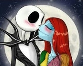 Items Similar To 5d Diamond Painting Jack Skellington Sally Kiss