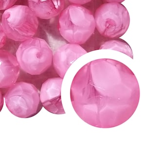 20mm Pink Faceted Smoke Bubblegum Beads, 20mm Chunky Acrylic Bubble Gum Beads, Pink, Faceted, Smoky, Beadable Pens, Beaded Pens
