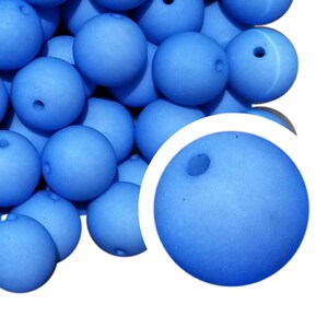 20 mm Blau Matte Bubblegum Perlen, 20 mm grobstrick Perlen, blau, matt, solide, farbig, schlicht, Basteln, Perlenschmuck, Perlenstifte