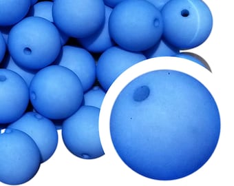 20mm Blue Matte Bubblegum Beads, 20mm Chunky Beads, Blue, Matte, Solid, Colored, Plain, Crafting, Beading, Beadable Pens