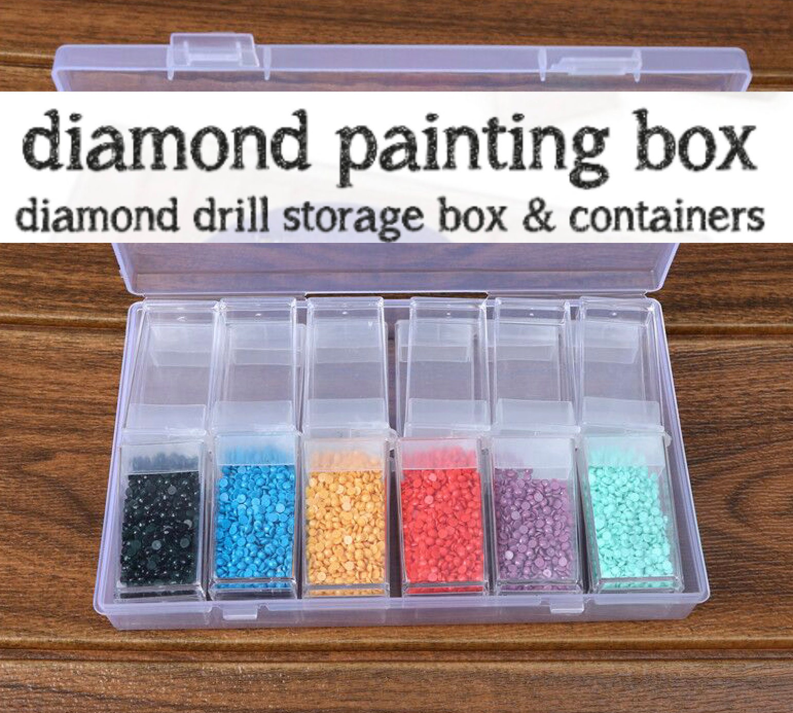 BEAD STORAGE BOX Diamond Drill Storage Box with 24 Flip Top Containers for  Diamond Drills for Diamond Painting Storage Box Dotz Seed Beads