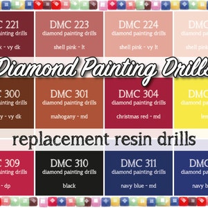 170 Stück Ersatzharz Diamantbohrer Diamant Malerei Quadrat Bohrer Rundbohrer DMC 221 223 224 225 300 301 304 307 309 310 311 312