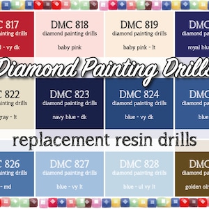 170 Pcs Replacement Resin Diamond Drills Diamond Painting Kits Square Drill Round Drill DMC 817 818 819 820 822 823 824 825 826 827 828 829