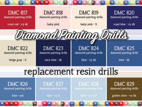 170 Pcs Replacement Resin Diamond Drills Diamond Painting Kits Square Drill  Round Drill DMC 906 907 909 910 911 912 913 915 917 918 919 920 