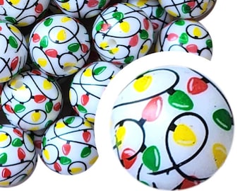 Luces navideñas de 20 mm con cuentas de chicle, cuentas acrílicas gruesas de 20 mm con forma de chicle, ideales para fiestas, Navidad, Papá Noel, ocasiones festivas, guirnaldas de luces y bolígrafos con cuentas.