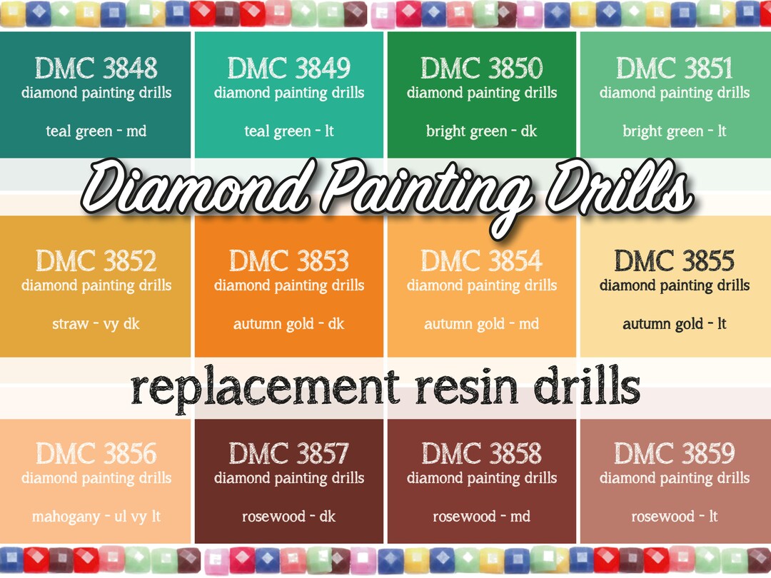 170 Pcs Replacement Resin Diamond Drills Diamond Painting Kits Square