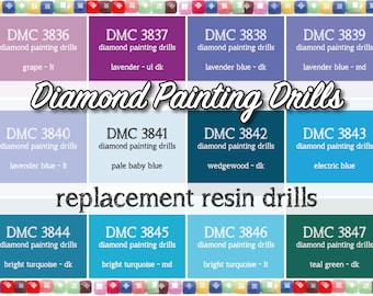 170 Pcs Replacement Resin Diamond Drills Diamond Painting Kits Square Round DMC 3836 3837 3838 3839 3840 3841 3842 3843 3844 3845 3846 3847