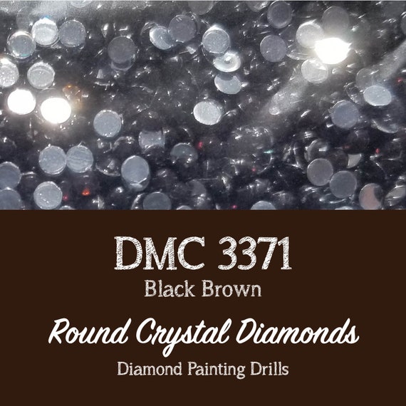 Round CRYSTAL DRILLS Round DMC 3371 Round Diamond Painting Drills 3371  Black Brown Rhinestone Drills Diamonds 2.8mm Flatback Diamonds 