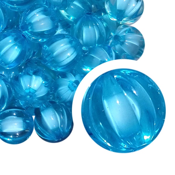 AQUA PUMPKIN Bubblegum Beads 20mm Chunky Acrylic Bubble Gum Beads Plastic Round Bubblegum Beads Gumball Beads 20mm Bead Crafts