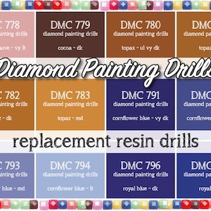 170 pezzi di ricambio per trapano in resina diamantata, kit per pittura a diamante, trapano quadrato, trapano rotondo DMC 778 779 780 781 782 783 791 792 793 794 796 797