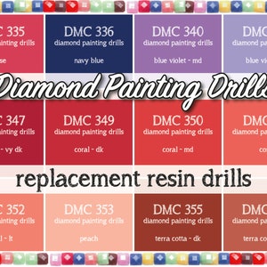 170 Pcs Replacement Resin Diamond Drills Diamond Painting Kits Square Drill Round Drill DMC 335 336 340 341 347 349 350 351 352 353 355 356