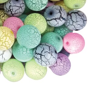 20mm Rainbow Dry Cracked Bubblegum Beads, 20mm Chunky Acrylic Bubble Gum Beads, Rainbow, Mix, Mixed, Crackle, Beaded Pens, Beadable Pens