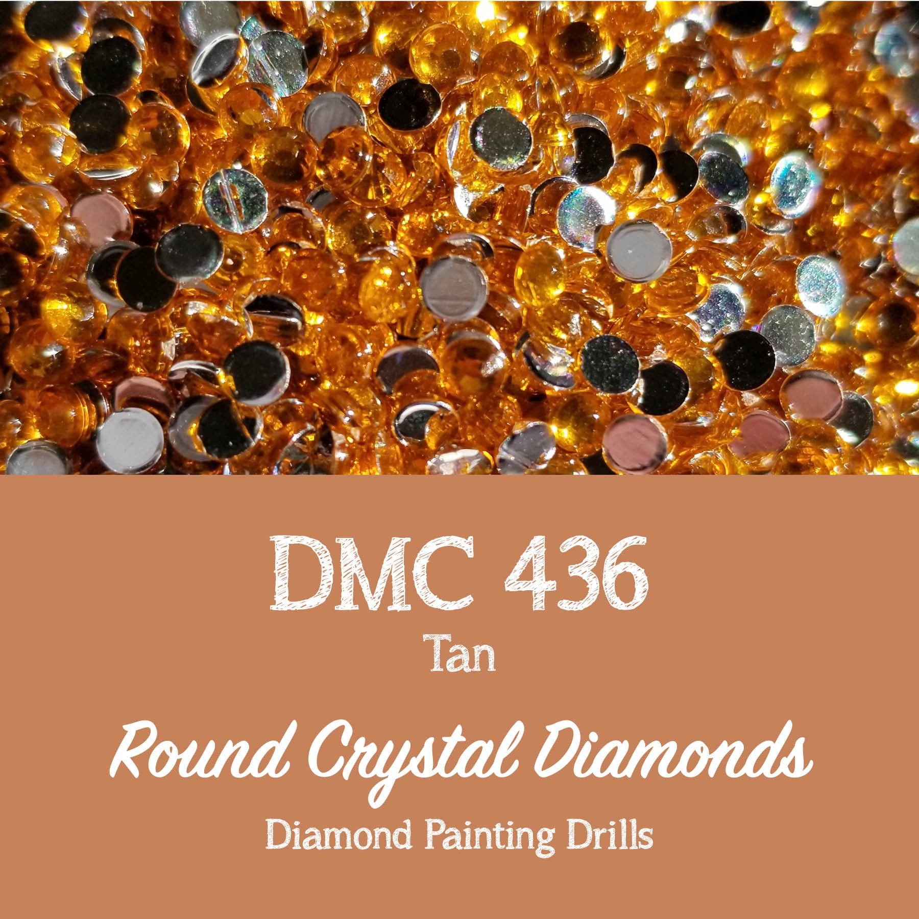 Round CRYSTAL DRILLS Round DMC 436 Round Diamond Painting Etsy