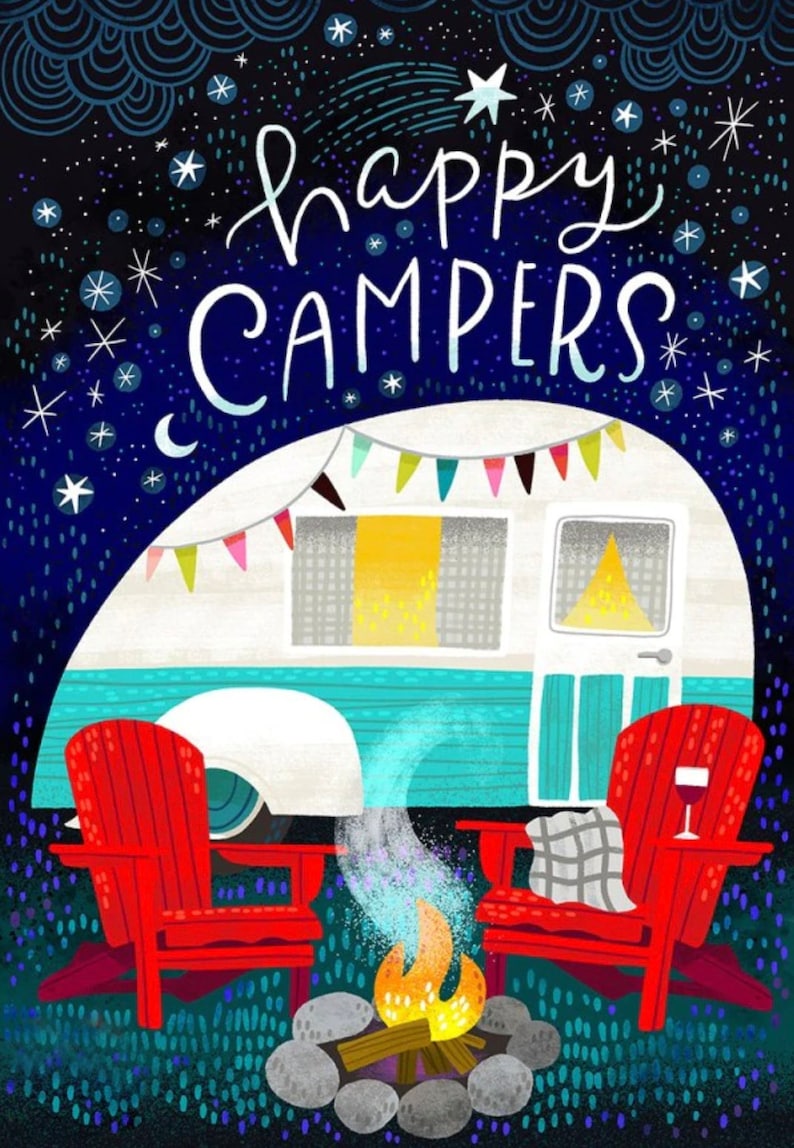 HAPPY CAMPERS CAMPFIRE Full Drill Diamond Painting Kit 5D | Etsy
