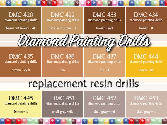 170 Pcs Replacement Resin Diamond Drills Diamond Painting Kits Square Drill  Round Drill DMC 420 422 433 434 435 436 437 444 445 451 452 453 -   Norway