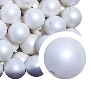 100 20 mm Matte Pearl White Bubblegum Perlen, 20 mm grobstrick Acryl-Kaugummiperlen, Großverkauf, lose Perlen für den Druck, Perlen