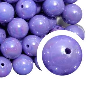 20mm Purple Pink AB Bubblegum Beads, 20mm Chunky Acrylic Bubble Gum Beads, Purple, AB, Coated, Solid, Iridescent, Beadable Pens, Beaded