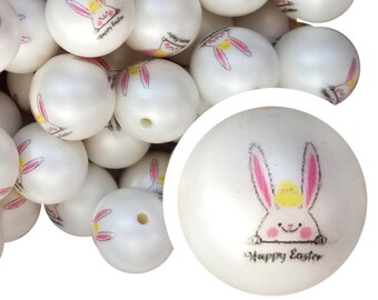 Large Acrylic Beads BUBBLEGUM Beads Easter Bunny Beads 16mm Beads Rabbit Beads Assorted Colors Big Beads 20pcs PREORDER