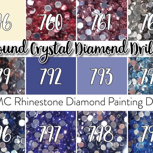 2000 ROUND CRYSTAL Diamond Painting Drills Rhinestones Flat Back 2.8mm Crystals Replace DMC 746 760 761 762 779 792 793 794 796 797 798 799
