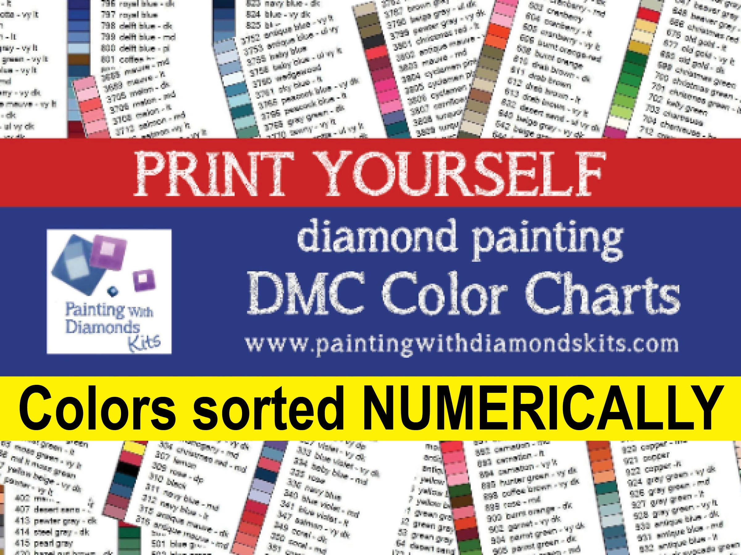 DMC Color Chart in Numerical Order With Color Name, PDF, Green, Color