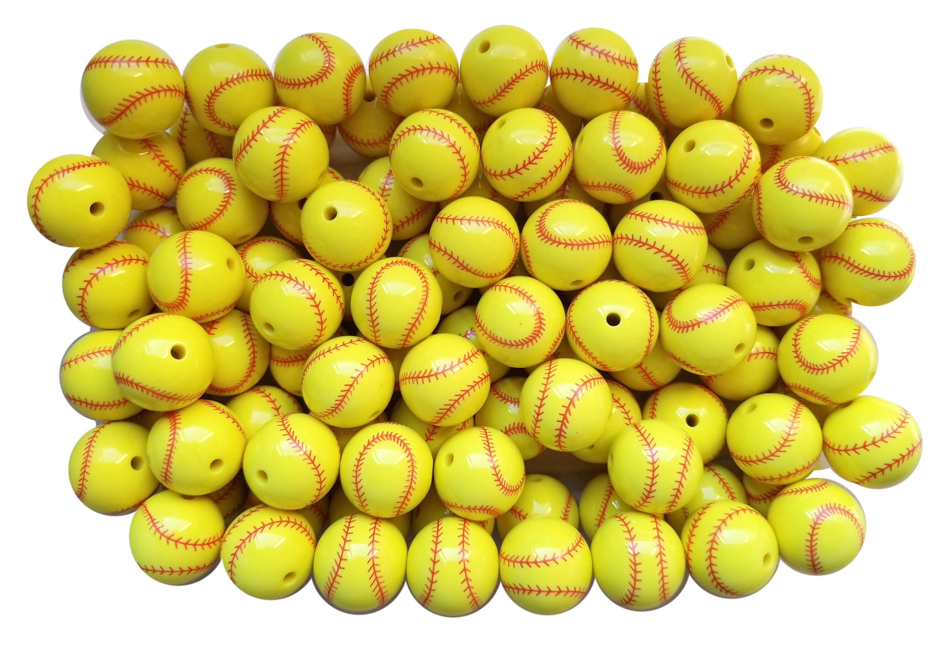 Sports Baseball Beads for Lanyard, Keychain, Baseball Charm