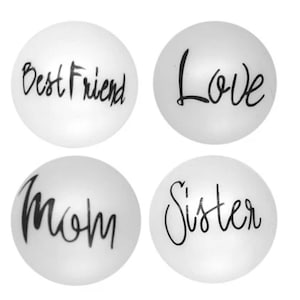 20mm Family Bubblegum Beads, 20mm Chunky Acrylic Bubble Gum Beads, Words, Sister, Mom, Love, Best Friend, Script, Names, Friends, Beadable