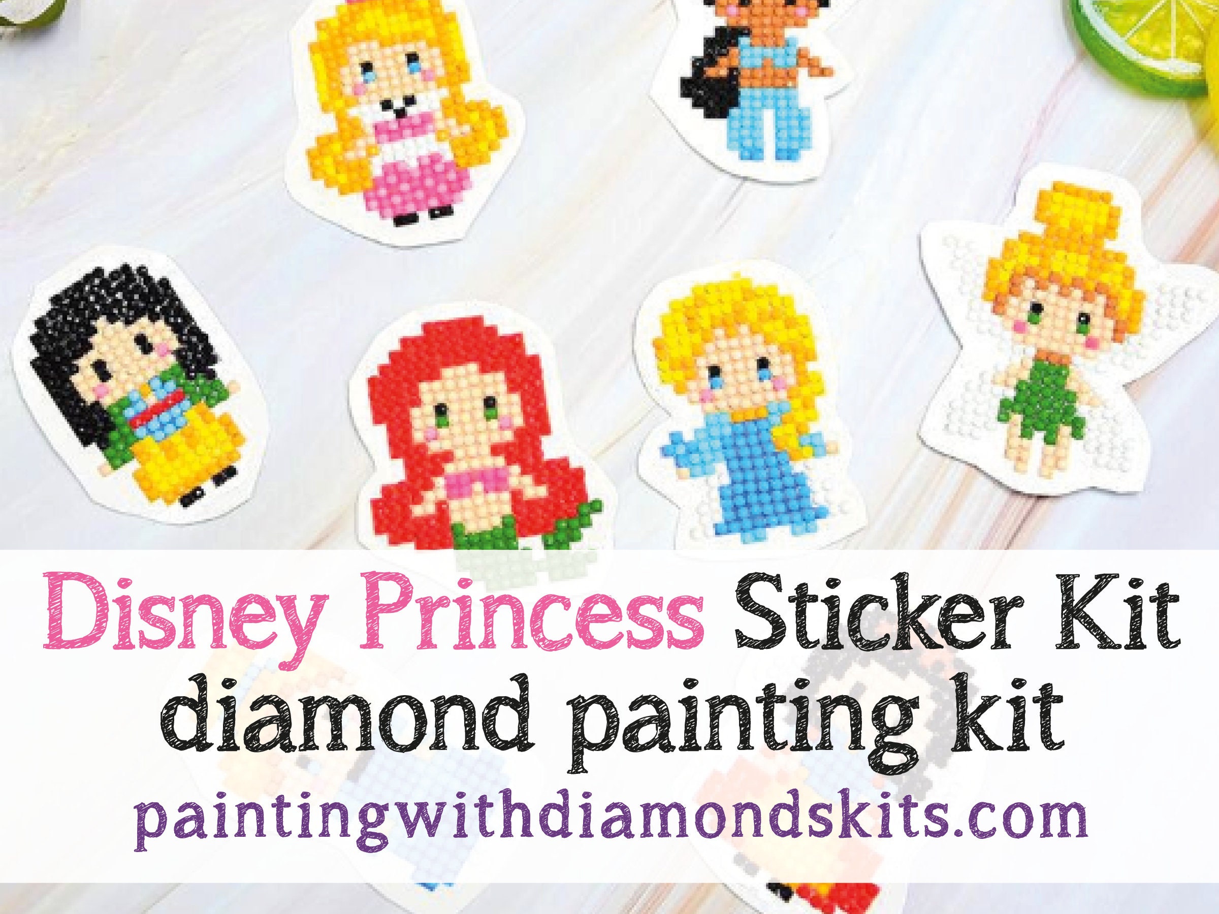 5d Diamond Painting Stickers Easy For Kids Disney Princess Diamond