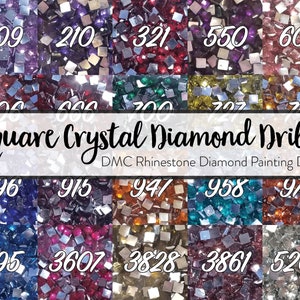 800 Drills Square Crystal Diamond Drills Replacement DMC 209 210 321 550 603 606 666 700 727 741 796 915 947 958 970 995 3607 3828 3861 5200