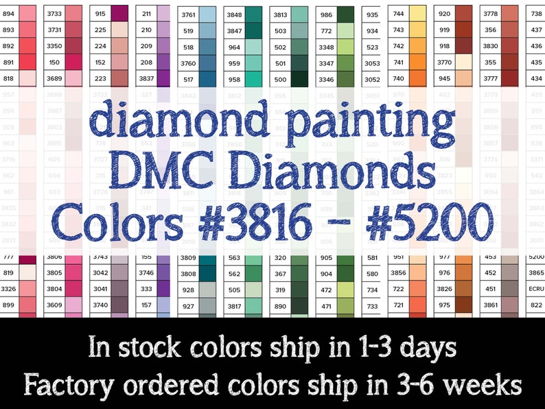 170 Pieces Color 3816 5200 Dmc Diamonds For Paint With Painting Kits 2 5mm Diamond Drills Dotz