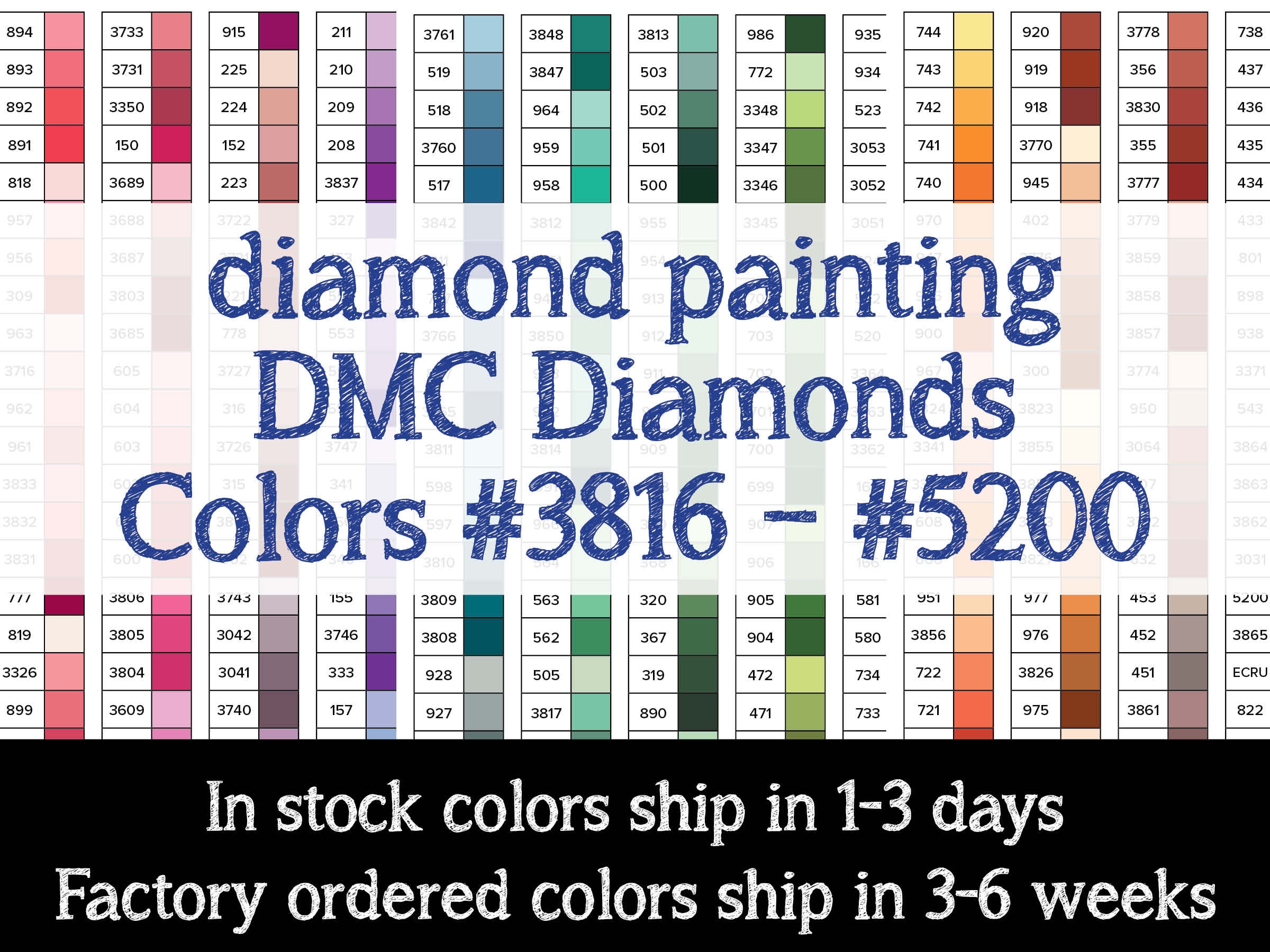 170 Pieces Color 3816 5200 Dmc Diamonds For Diamonds Etsy