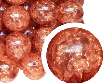 Cuentas de chicle marrones craqueladas de 20 mm, cuentas de chicle acrílicas gruesas de 20 mm, marrones, agrietadas, craqueladas, con cuentas, bolígrafos para abalorios