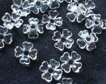 70 - 6mm Icy Clear Baby Breath Beads Lucite Flower Beads Plastic Flower Beads Tiny Flower Beads for Jewelry Making Floral Beads Craft Supply