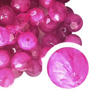 20mm Hot Pink Faceted Smoke Bubblegum Beads, 20mm Chunky Acrylic Bubble Gum Beads, Hot Pink, Smoky, Faceted, Pink, Fuchsia, Beadable Pens