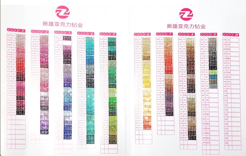 DMC Color Charts With CRYSTAL DIAMOND Drills for Diamond Etsy Australia