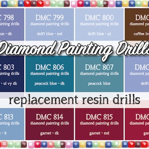 170 Pcs Replacement Resin Diamond Drills Diamond Painting Kits Square Drill Round Drill DMC 798 799 800 801 803 806 807 809 813 814 815 816