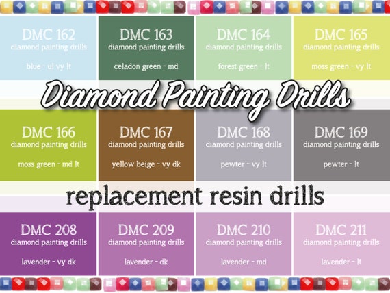 170 Pcs Replacement Resin Diamond Drills Diamond Painting Kits Square Drill  Round Drill DMC 162 163 164 165 166 167 168 169 208 209 210 211 -   Israel