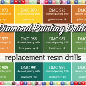 170 Pcs Replacement Resin Diamond Drills Diamond Painting Kits Square Drill Round Drill DMC 972 973 975 976 977 986 987 988 989 991 992 993