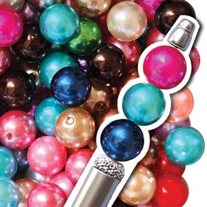 16mm Rainbow Pearl Beads, 16mm Mixed Beads, Rainbow, Pearl, Accent, Mixed, Beads for Jewelry Making, Mix, Beadable Pens, Pearlized, Crafts