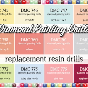 170 Pcs Replacement Resin Diamond Drills Diamond Painting Kits Square Drill Round Drill DMC 745 746 747 754 758 760 761 762 772 775 776 777